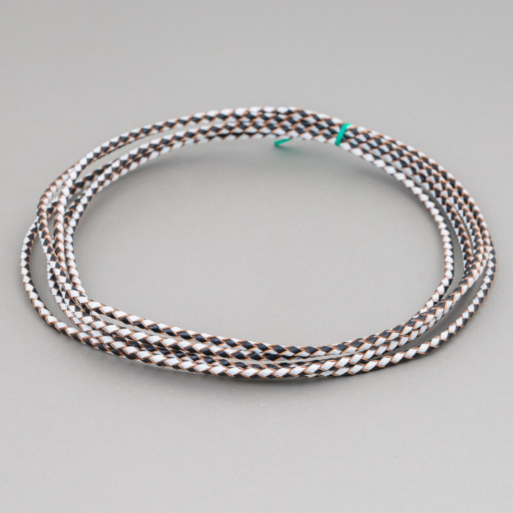 Geflochtenes Echtlederband 3 mm 2 Meter Mix 2
