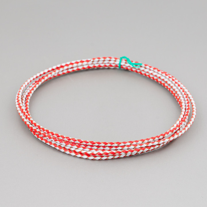 Geflochtenes Echtlederband 3 mm 2 Meter Mix 3