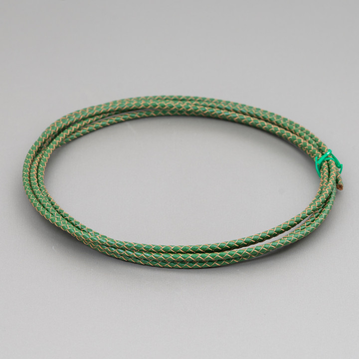 Cordone Di Vera Pelle Intrecciato 3mm 2 Metri Verde