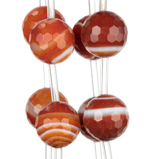 Cornaline Striée Facette 25mm 8pcs