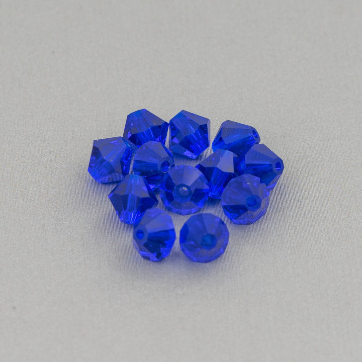 Cristaux Swarovski Bicone 06mm Marque Preciosa - 50pcs - Bleu électrique