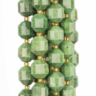 Diopsid-Kugel, zylindrisch geschnitten, facettiert, 9 x 10 mm