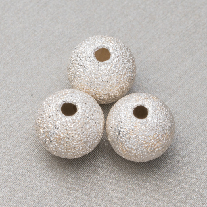 Boules d'espacement Argent 925 satiné 08mm 10pcs Argent