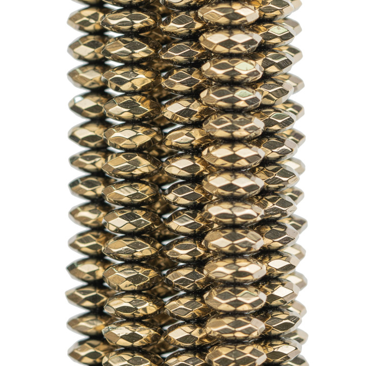 Hämatitscheiben facettiert 8,0x3,5mm Pyrit