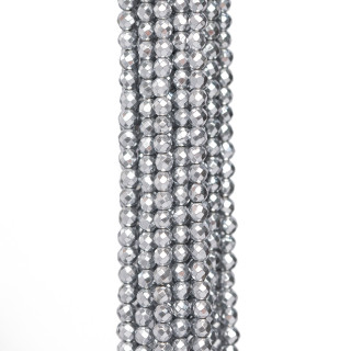 Facettierter Hämatit 03 mm Silber 120 cm
