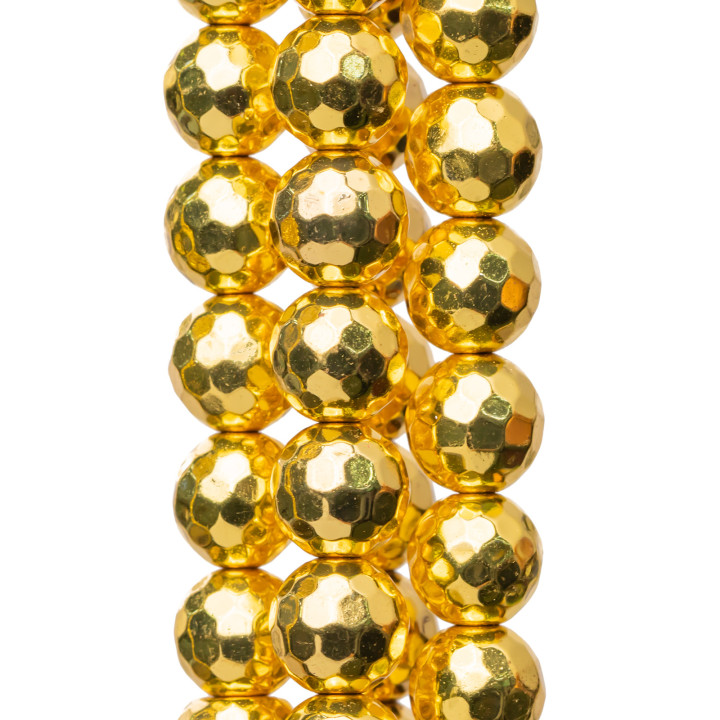 Hematite 18k Gold Faceted 06mm