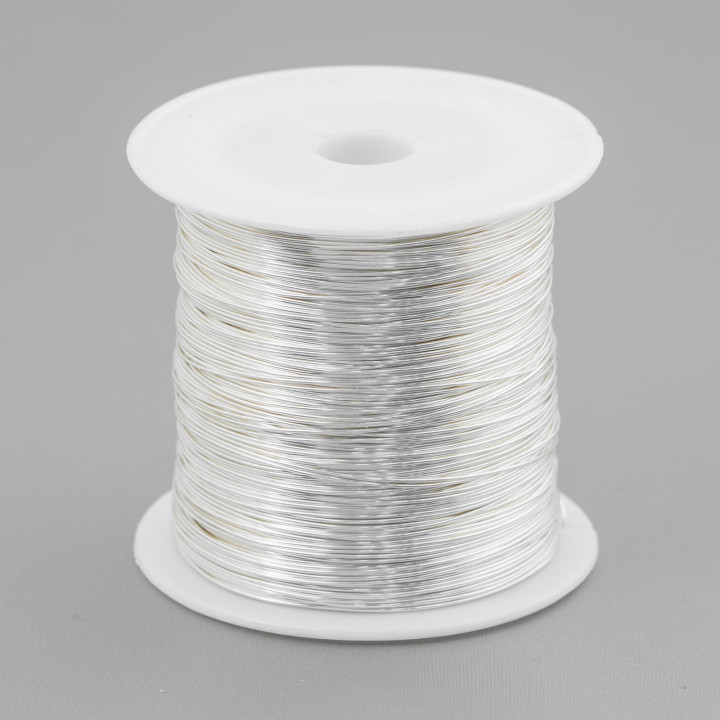 Alambre de Latón Moldeable Protegido Contra la Oxidación Diámetro 0.5mm 250 Gramos Plateado