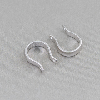 Ασημένιος γάντζος πέταλου 925 10x13mm 8 τεμ.