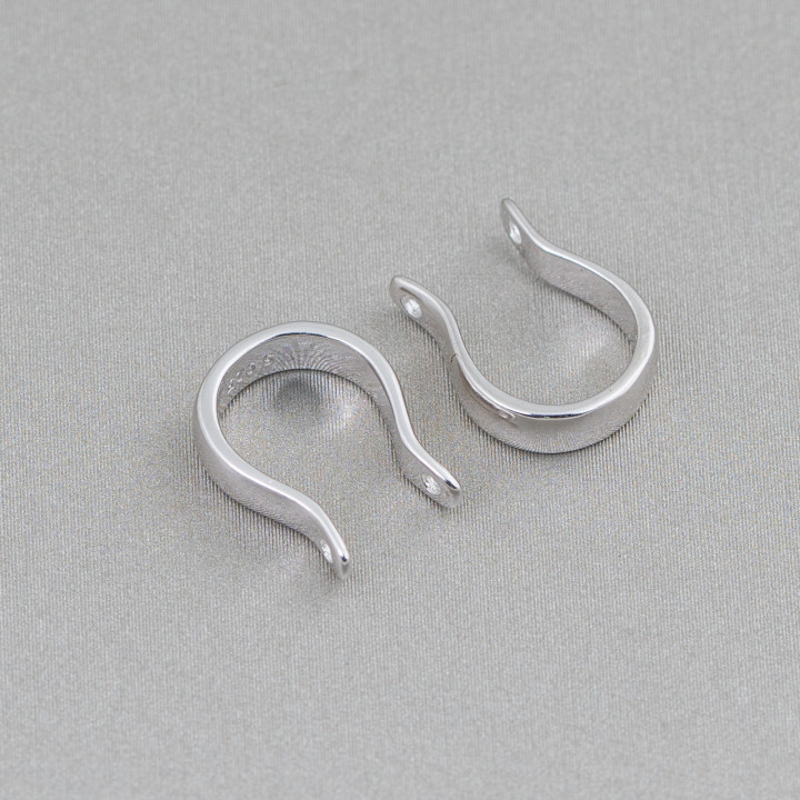 Gancho Herradura Plata 925 10x13mm 8pz Rodio