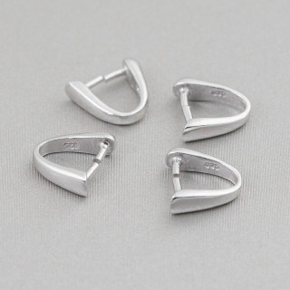 925 Silver Pendant Hook 10x10mm 10pcs Rhodium Plated
