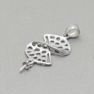 Gancio Per Pendente Di Argento 925 Girella Traforata 13x30mm 6pz