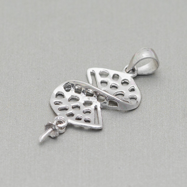 Gancio Per Pendente Di Argento 925 Girella Traforata 13x30mm 6pz