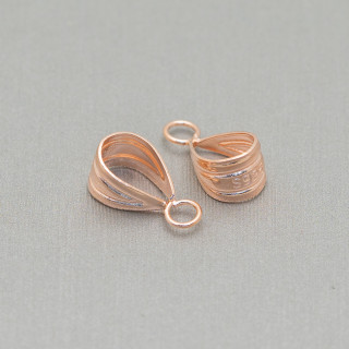 925 Sterling Silber Anhänger Haken mit geschweißtem Ring 5,5x14mm 10St Roségold