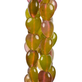 Floral Jade Herz glatte Platte 15mm