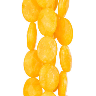 Κίτρινο Jade Oval Flat Faceted 13x18mm