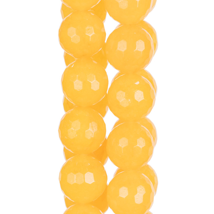 Faceted Yellow Jade 18mm Έντονη