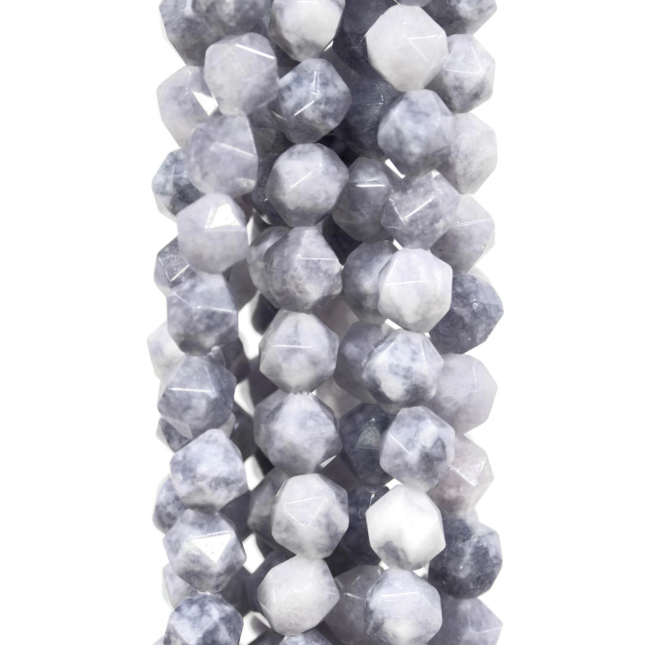 Grey Jade Faceted Icosahedron 8mm