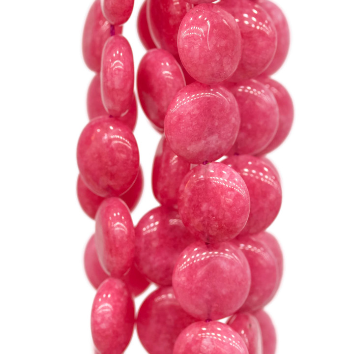 Jade Rhodochrosite Pièce Ronde Plate Lisse 15mm