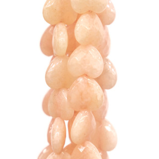 Jade Rosa Corazon Plano Facetado 12mm