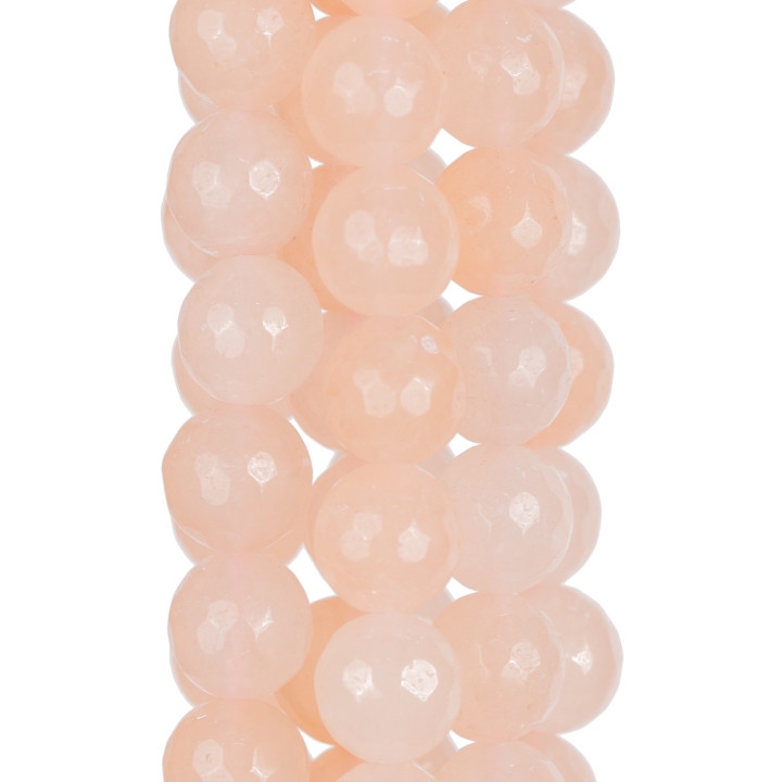 Jade Rose Facette 08mm Pêche