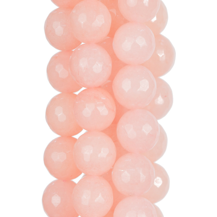 Giada Rosa Perlina Tonda Sfaccettata 18mm