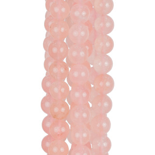 Pink Jade Round Smooth 08mm Transparent