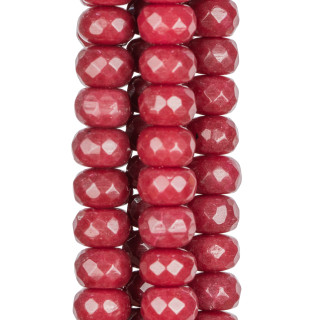 Rubellite Jade Faceted Rondelle 12x8mm