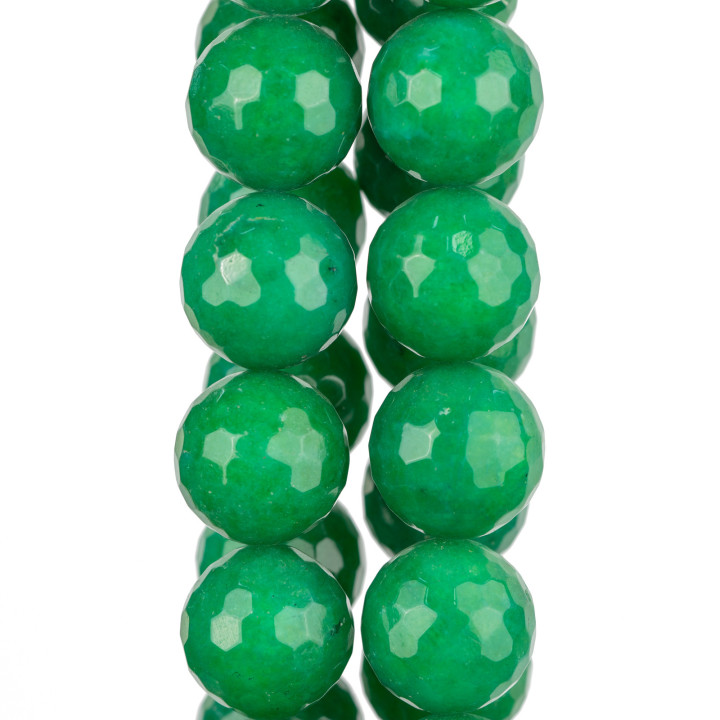 Jade esmeralda transparente facetado de 20 mm