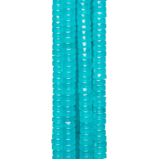 Rondelles Tubulaires Lisses Turquoise Jade 8x3mm