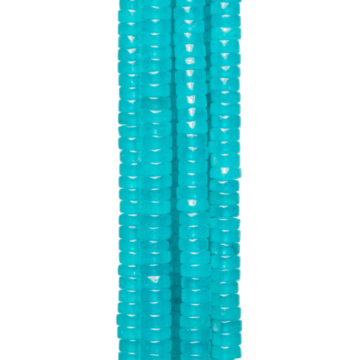 Giada Turchese Rondelle Tubolare Lisce 8x3mm