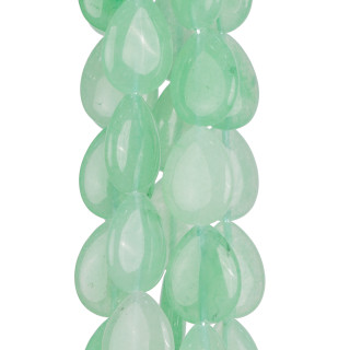 Giada Verde Crisoprasio Gocce Piatte Lisce 18x25mm
