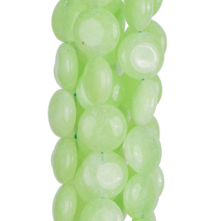 Giada Linea Economica Tondo Piatto Liscio Coin 15mm Verde Verde Crisoprasio