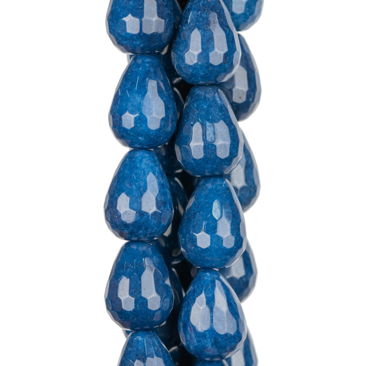 Jade Sapphire Faceted Briolette Drops 15x20mm Clear