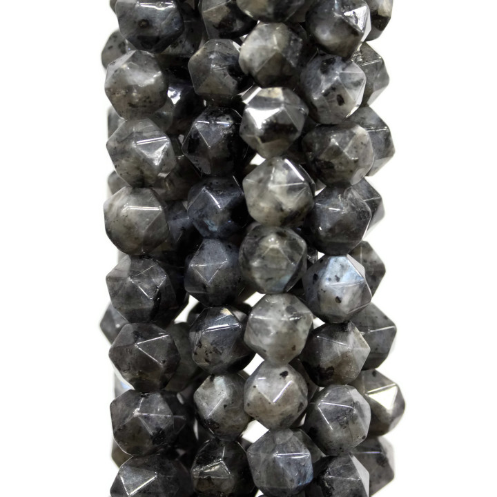 Black Labradorite Larichite Faceted Icosahedron 8mm