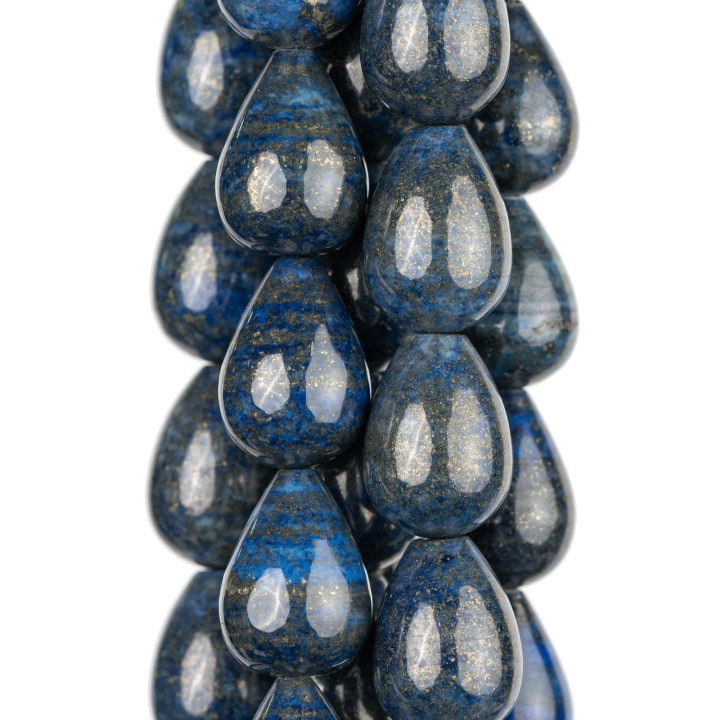 Gouttes Briolette Lisse Lapis Lazuli Bleu Brut 13x18mm Foncé