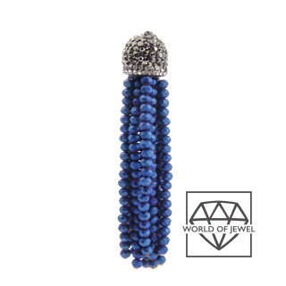 Nappine Di Cristalli Con Coppetta Di Marcasite 14x75mm 2pz Blue Matte