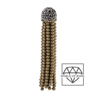Nappine Di Cristalli Con Coppetta Di Marcasite 14x75mm 2pz Bronzo Matte