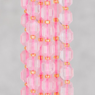 Quarzo Rosa Ball Taglio Cilindrico Sfaccettato 7x8mm