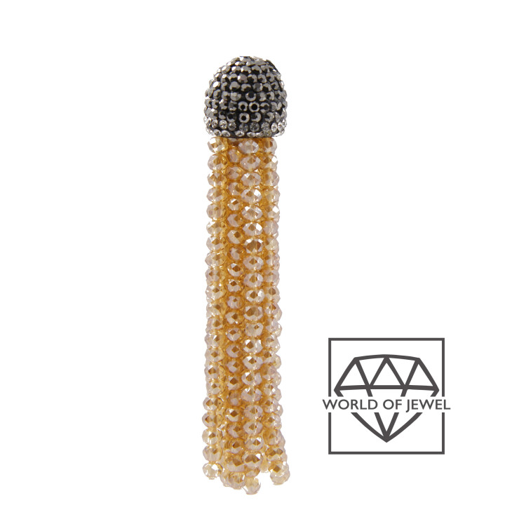 Nappine Di Cristalli Con Coppetta Di Marcasite 14x75mm 2pz Topazio AB