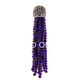 Pompons Cristal Avec Coupe Marcassite 14x75mm 2pcs Violet