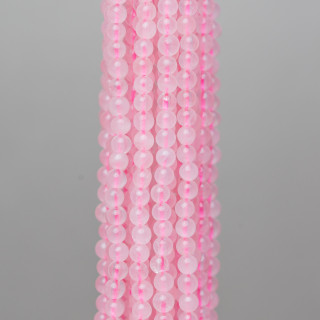 Quarzo Rosa Tondo Liscio  3mm Filo da 80cm 5 Collane