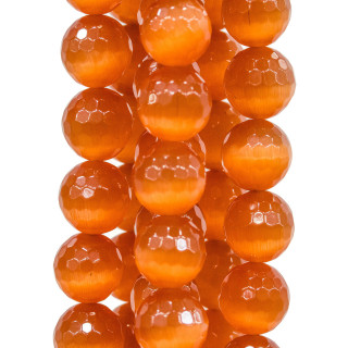 Occhio Di Gatto Arancio Perlina Tonda Sfaccettata 16mm