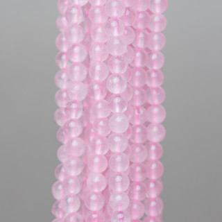 Quarzo Rosa Tondo Liscio  4mm Trasparente