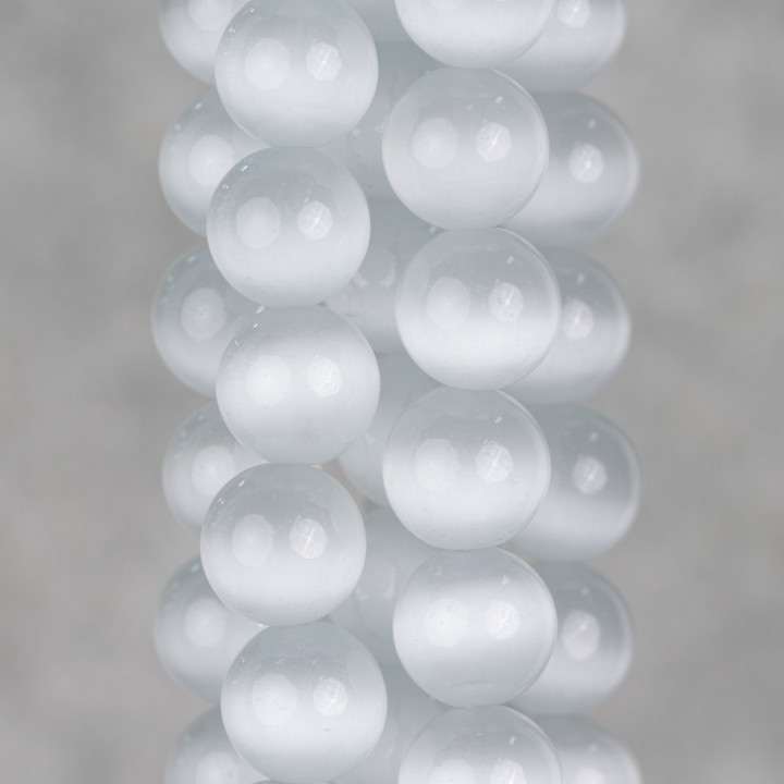 Smooth Round White Cat's Eye 16mm