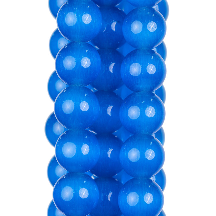 Oeil de Chat Bleu Rond Lisse 16mm