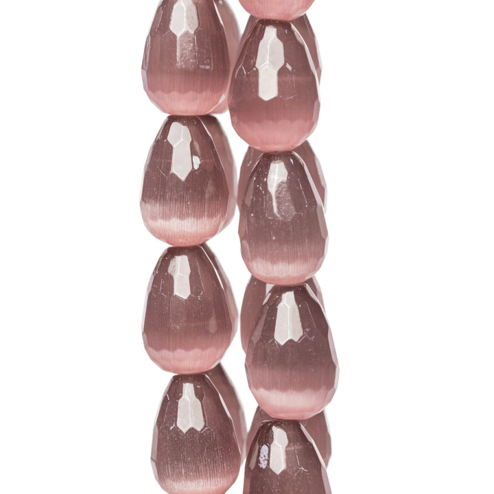 Cat's Eye Powder Drops Faceted Briolette 12x16mm