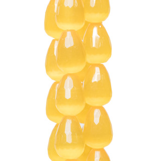 Yellow Cat's Eye Faceted Briolette Drops 18x25mm