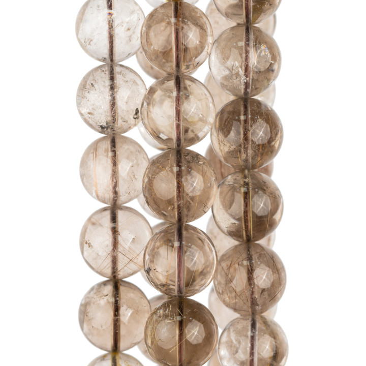 Rutilated Quartz Bronze Round Smooth 13mm