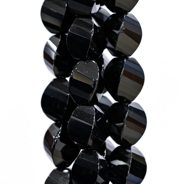 Onyx Oval Twist Faceted 10x14mm