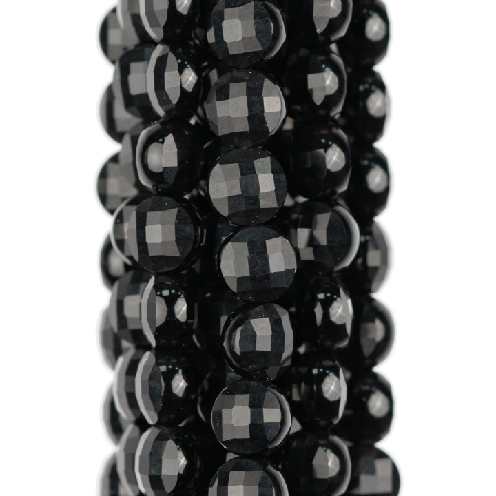 Moneda Onyx Redonda Plana Facetada Cortada a Máquina 6mm